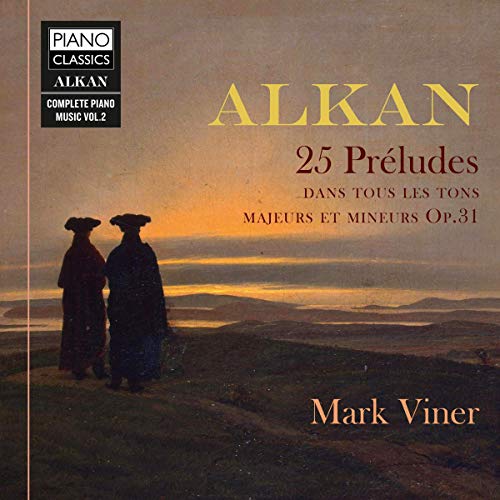 "CD cover featuring two figures in robes on a hill at sunset."