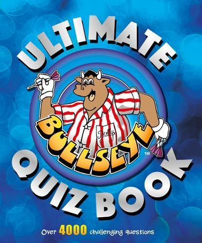 "Book cover featuring a cartoon bull wearing a striped shirt, holding a dart, on blue background."