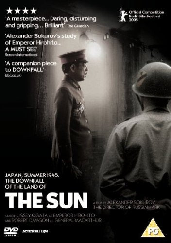 DVD cover for "The Sun" featuring two men facing each other in a dimly lit room.