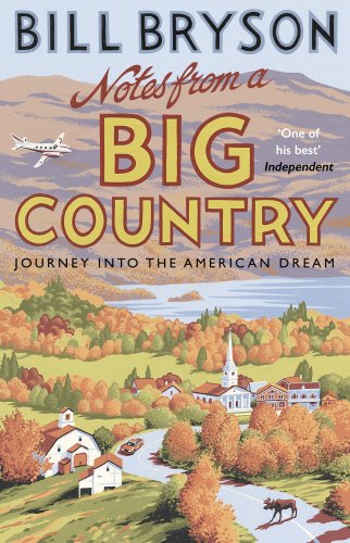 The image depicts a book cover. Alt text: Book cover with colorful landscape and title "Notes from a Big Country".