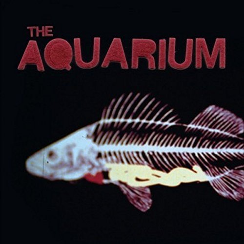 "Album cover with 'The Aquarium' in red text and a fish skeleton on black background."