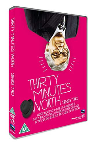 "Thirty Minutes North Series Two DVD case, bright pink, with a hanging man image."