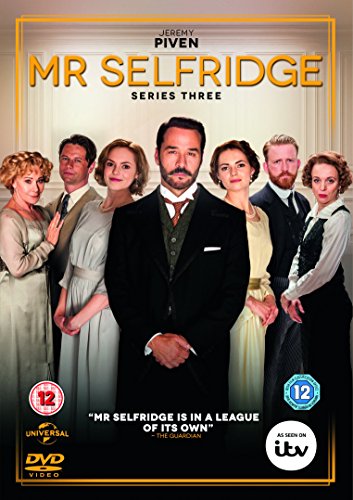 "Mr. Selfridge Series 3 DVD cover featuring Jeremy Piven and cast in period attire."