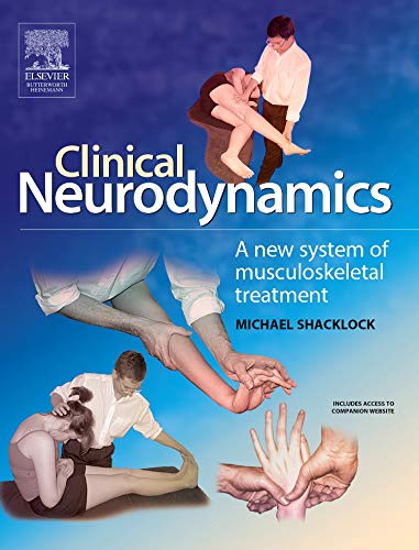 Book cover with title "Clinical Neurodynamics" and images of manual therapy techniques being performed.