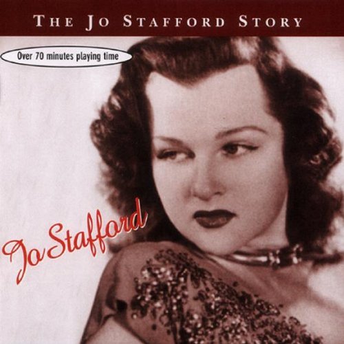 "CD cover featuring a vintage black-and-white portrait of singer Jo Stafford."
