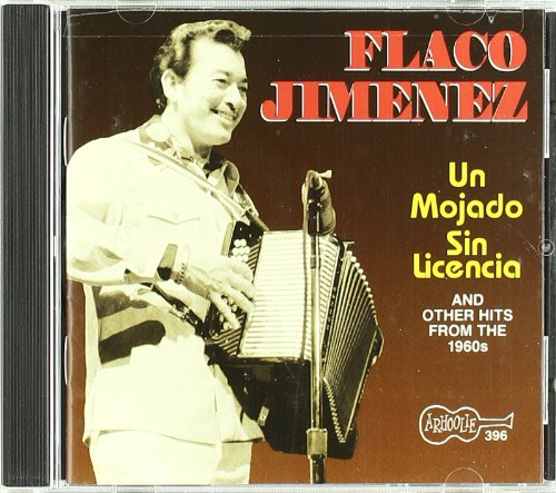 CD cover with a man playing an accordion, red and yellow text on a brown background.