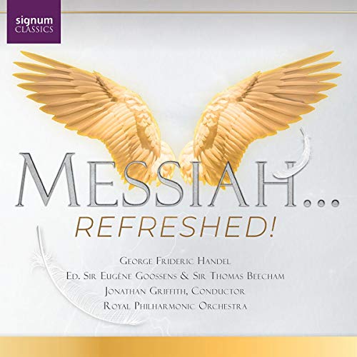 "CD cover with golden angel wings and 'Messiah Refreshed' text on a white background."