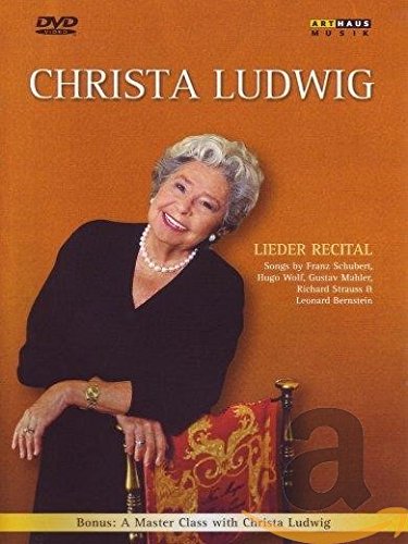 DVD cover featuring Christa Ludwig, an older woman, leaning on a red chair.