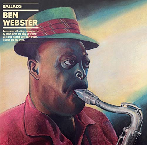 "Album cover featuring a man playing saxophone, wearing a hat and red shirt."