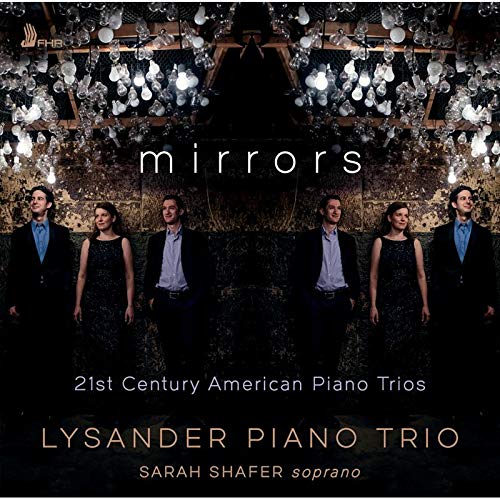 CD cover with six people standing under a chandelier, titled "mirrors".