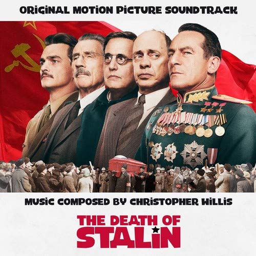 "Album cover for 'The Death of Stalin' soundtrack featuring a collage of characters."