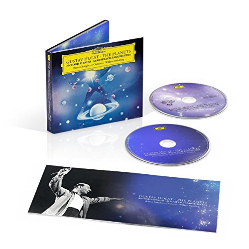 CD cover with yellow banner, planets, and a person floating in space.