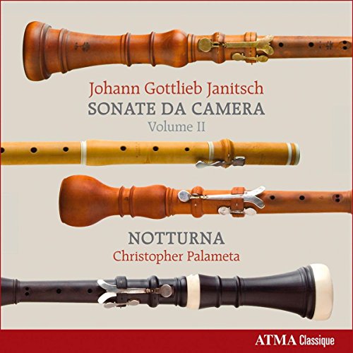 CD cover featuring four oboes against a beige background with red accents.