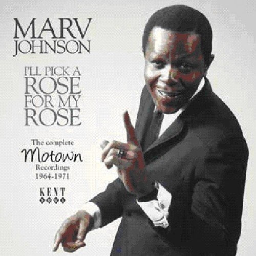 "CD cover featuring Marv Johnson in a suit, pointing, with album title and artist name."
