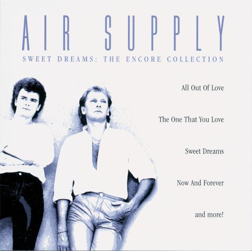 "CD cover with Air Supply band members and song titles on white background."