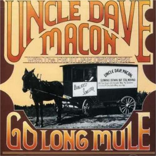 "Album cover with a vintage-style image of a mule-drawn carriage and bold orange text."