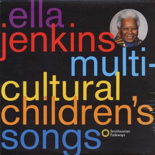 "CD cover with multicolored text and a circular portrait of Ella Jenkins."