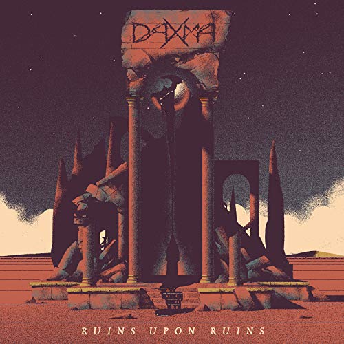 "Album cover art: crumbling stone structure with columns, against a starry night sky."
