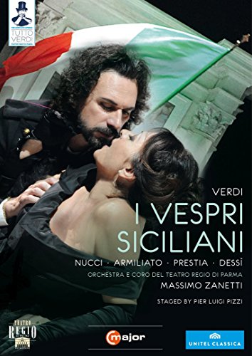 DVD cover for "Verdi: I Vespri Siciliani" featuring a man and woman embracing.