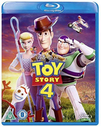 "Blue-ray case for Toy Story 4 with cartoon characters on the cover."