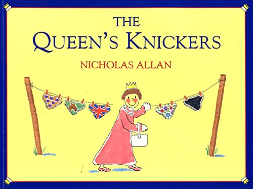 "Book cover featuring a cartoon queen in a carriage, surrounded by flags and hands."