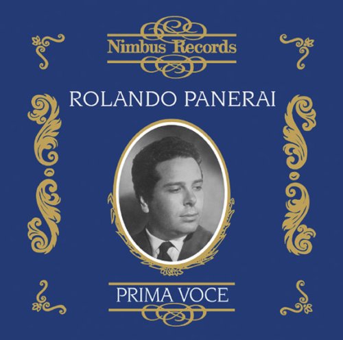 "Blue album cover with gold accents, featuring a black-and-white portrait of Rolando Panerai."