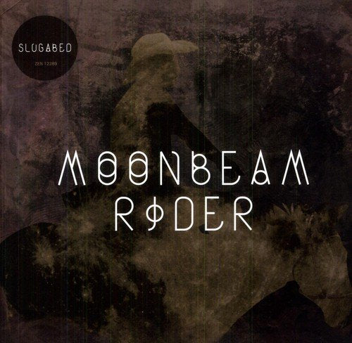 A vinyl record cover with a dark, abstract image and white text "Moonbeam Rider".