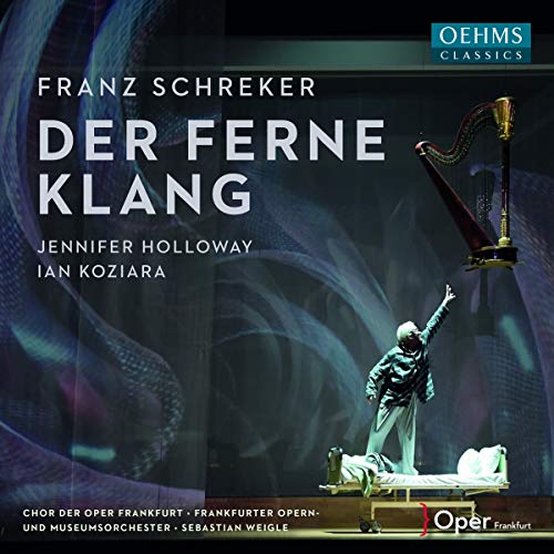 "CD cover featuring a man kneeling before a harp, with opera title and artist names."