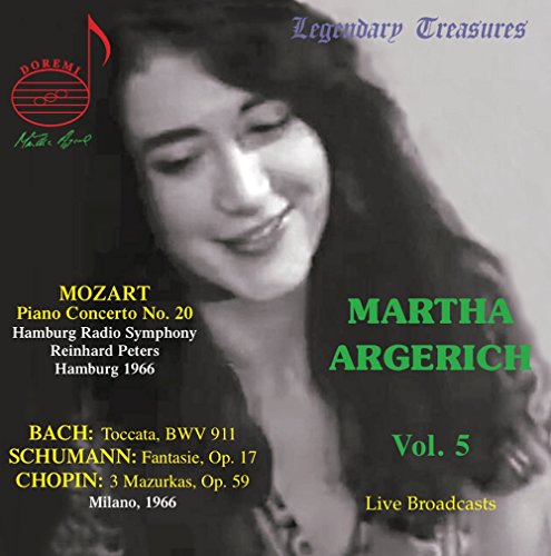 "CD cover with black and white photo of Martha Argerich and musical composition details."