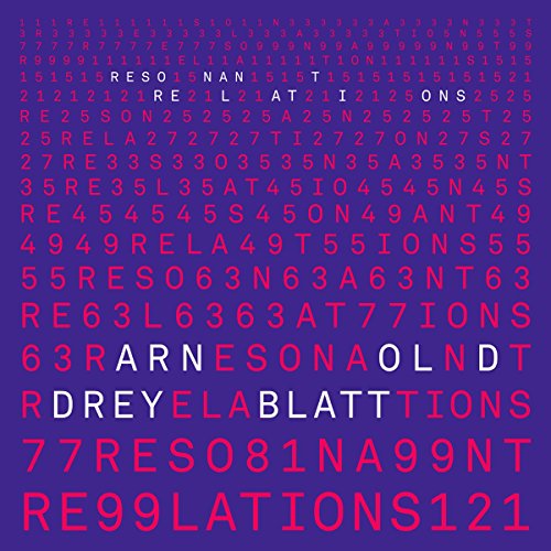 "Purple album cover with red and white text, featuring layered letters and numbers."