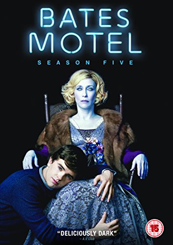 "Bates Motel Season 5 DVD cover featuring a man resting on a woman's lap."