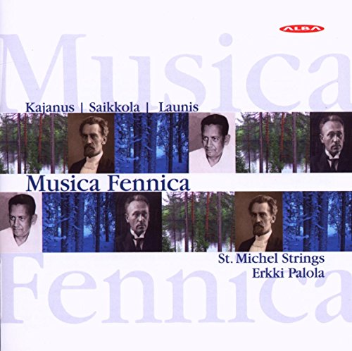 "CD cover with forest images and portraits of six men, titled 'Musica Fennica'."