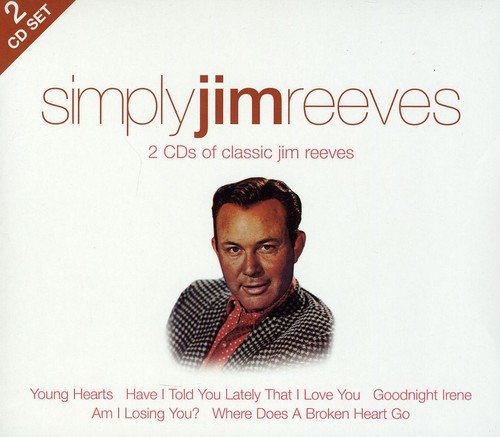 "CD cover with a smiling man and 'simply jim reeves' text on a white background."