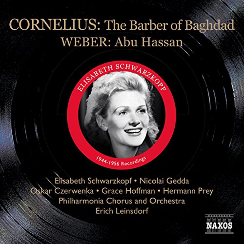 "Black vinyl record cover with a red circular portrait of Elisabeth Schwarzkopf."