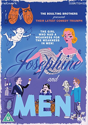 DVD cover for "Josephine and Men" with cartoon characters and blue-purple background.
