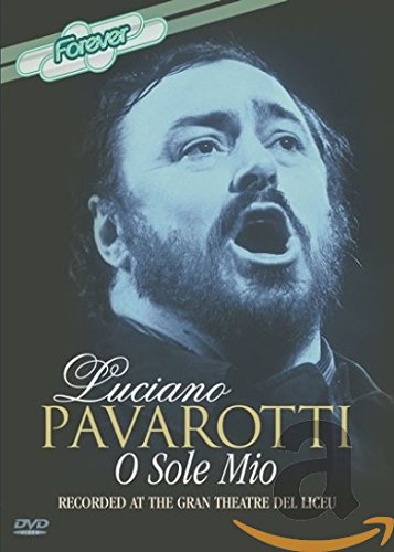 DVD cover featuring a man singing, with "Pavarotti" and "O Sole Mio" text.