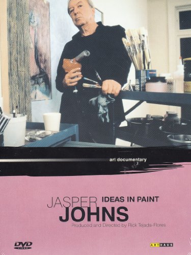 DVD cover featuring Jasper Johns holding paintbrushes, with pink background and "Jasper Johns" text.