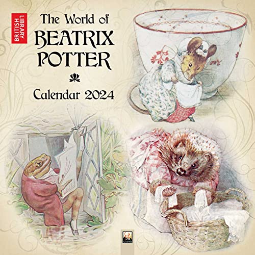 British Library: Beatrix Potter Wall Calendar 2024 (Art Calendar): Original Flame Tree Publishing-Kalender [Kalender]