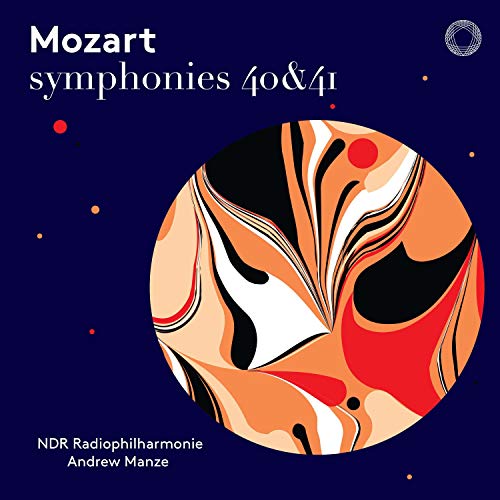 A CD cover featuring an abstract orange, black, and red design on a dark blue background.