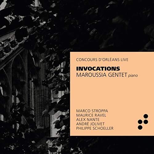 "CD cover with peach-colored text box and black-and-white architectural background image."