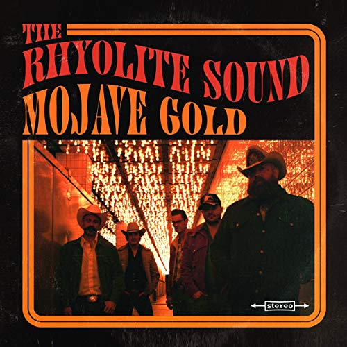 Vinyl album cover with four men standing under a chandelier, orange and red text.