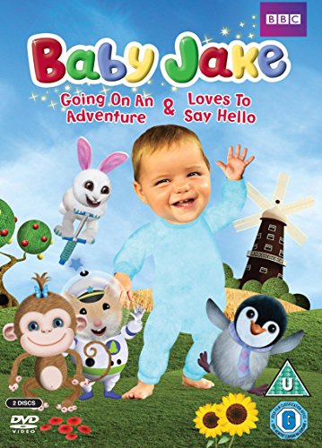 "Baby Jake DVD cover featuring a smiling child surrounded by cartoon animals."