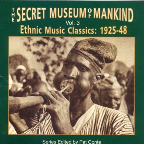 "CD cover with sepia-toned image of man playing horn, green background, yellow and white text."