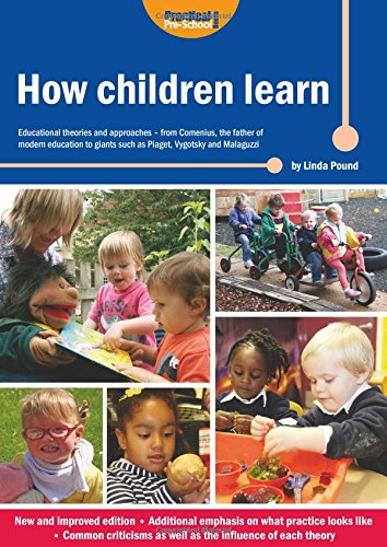 "Book cover with blue background, title 'How Children Learn', and images of children learning."