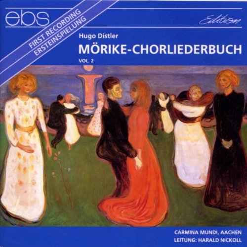 "CD cover with medieval-style painting of dancing figures and blue background with white text."