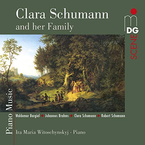 CD cover with forest painting and white text on green background.