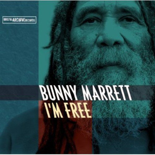 Album cover for "I'm Free" by Bunny Marrett, featuring a close-up of the artist.