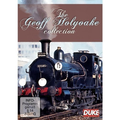 "Geoff Holyoake collection DVD cover featuring a vintage black steam train."