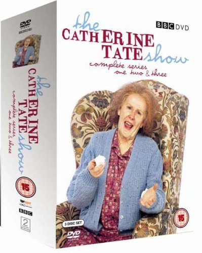 DVD case with a woman sitting on a floral armchair, holding a cup.