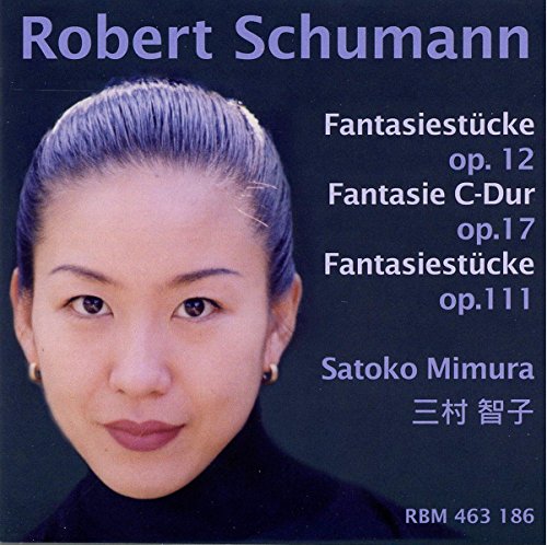 CD cover featuring a woman with dark hair and text listing Robert Schumann compositions.